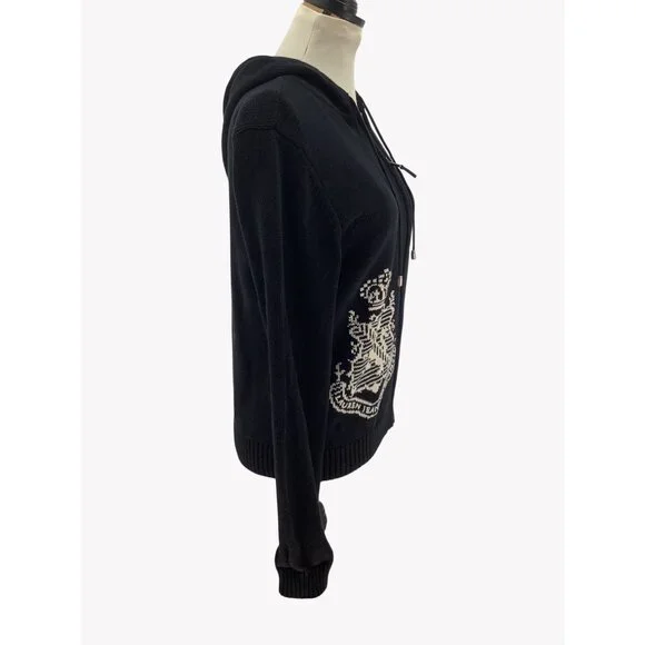 Vintage Lauren Jeans Company by Ralph Lauren zip-up hoodie With Crest Womens L - Picture 5 of 8